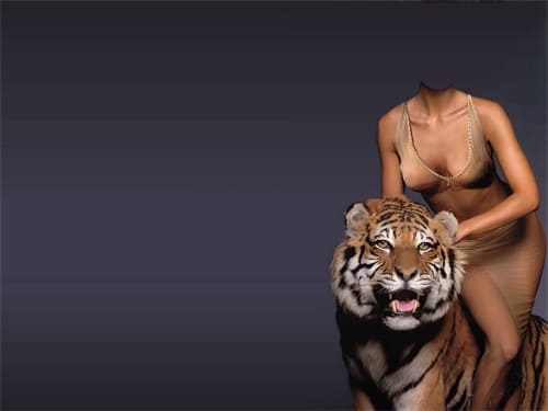 Девушка с тигром