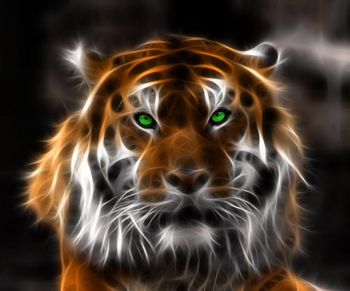 Фрактальное изображение тигра